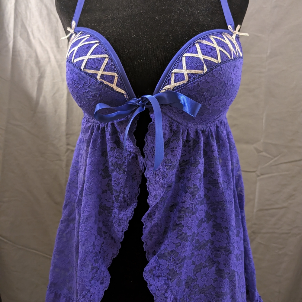 La SENZA Royal Blue Lace Chemise